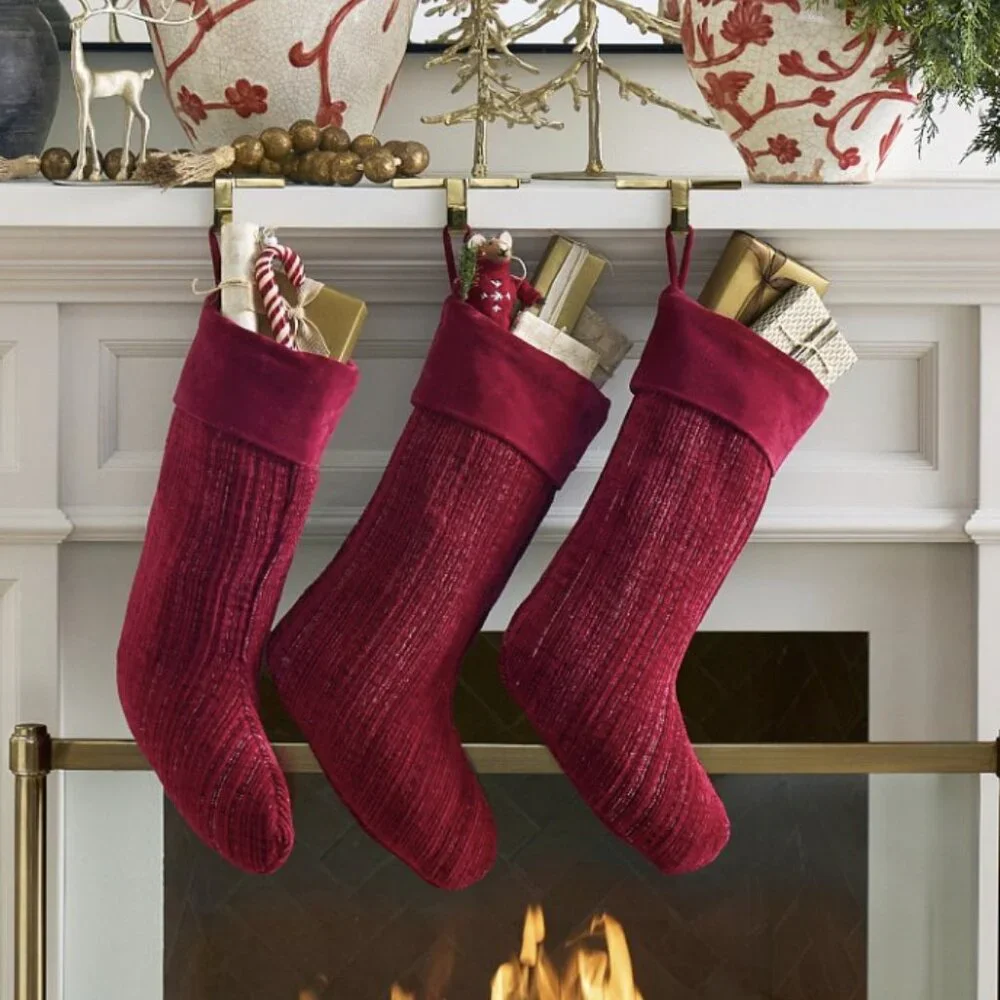 Pottery Barn Textured Chenille Christmas Stocking - Picture 2 of 6